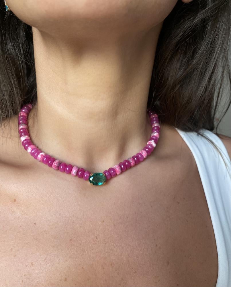 Raspberry Opal Necklace