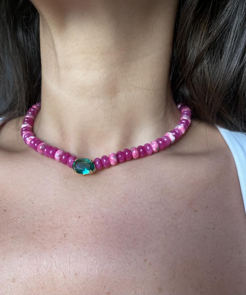Raspberry Opal Necklace
