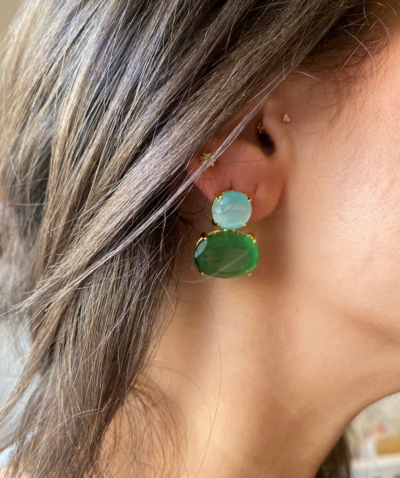 Green Pastel Earrings