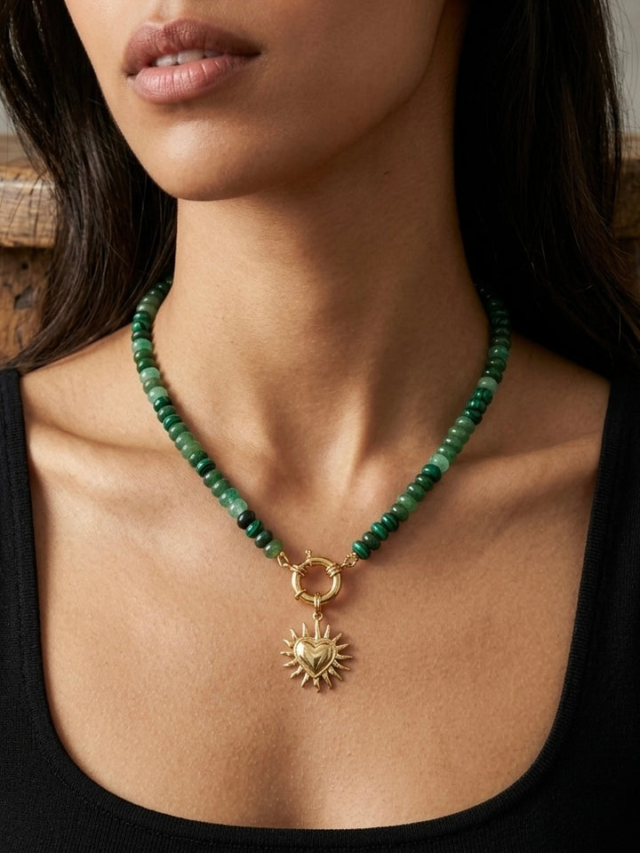 Emerald Heart Opal Necklace