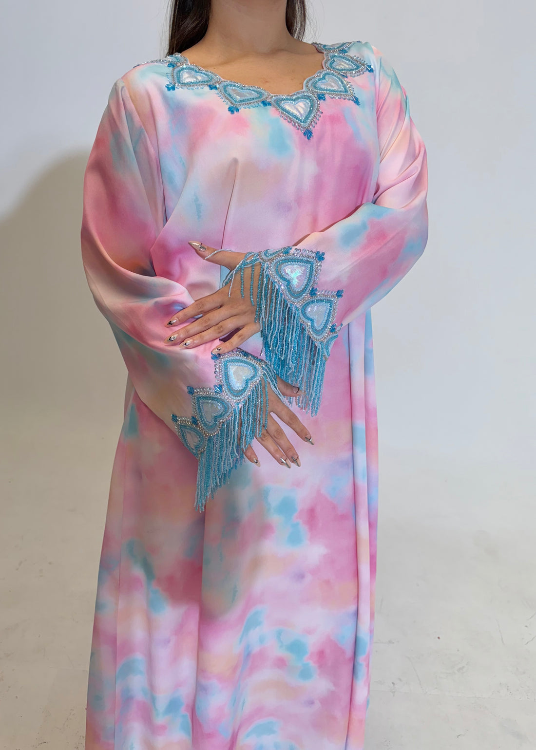 Dreamy Hearts Kaftan in Blue