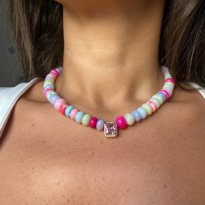 Cotton Candy Opal Necklace