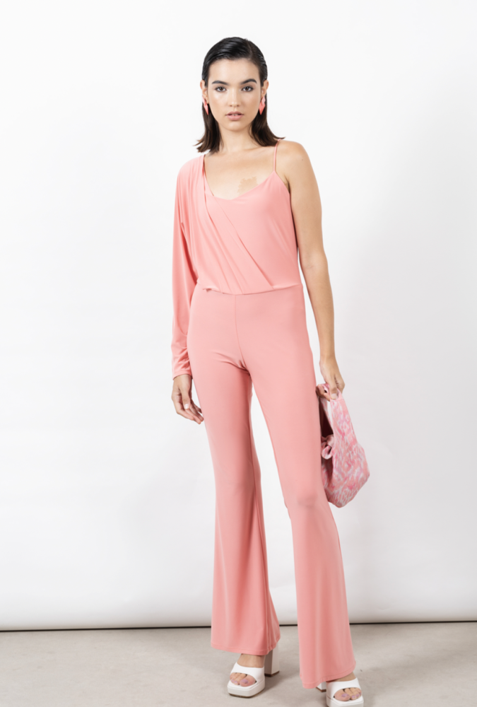 Pink Cape Jumpsuit Set
