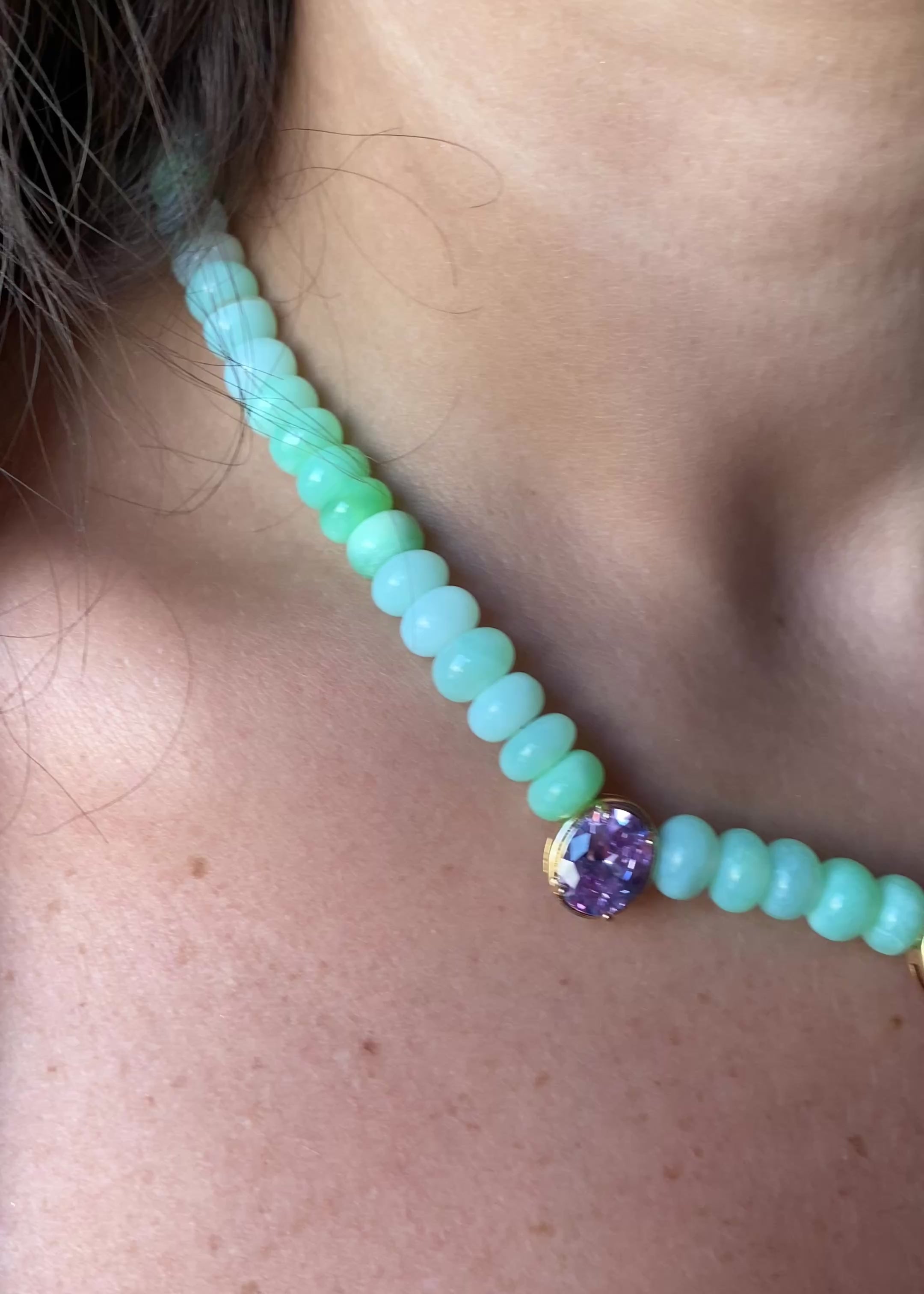 Pistachio Cream Opal Necklace