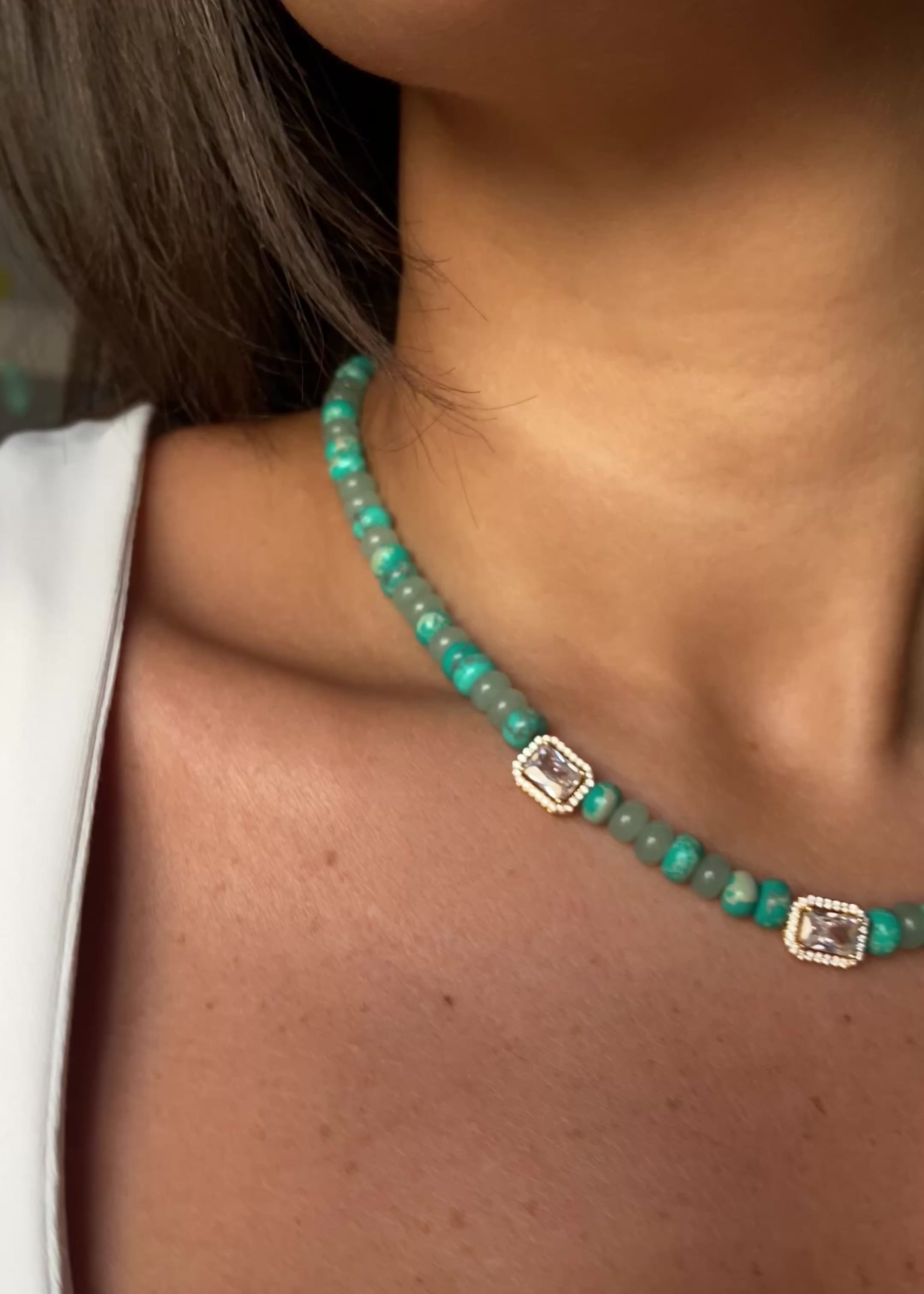 Green Tea Small Opal Necklace