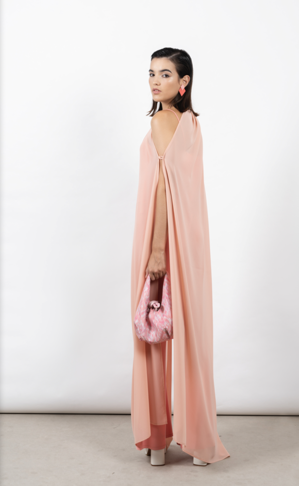 Pink Cape Jumpsuit Set