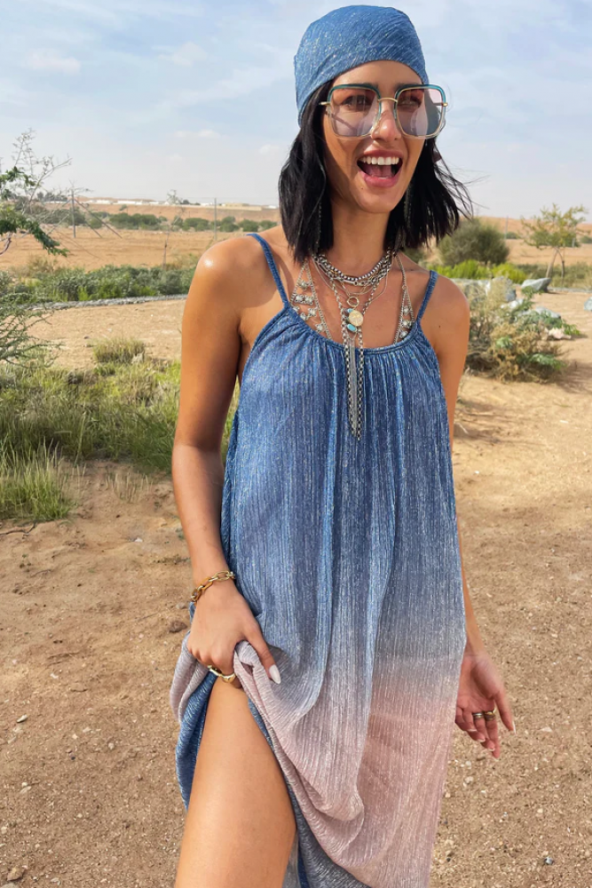 Blue Ombre Maxi Dress in